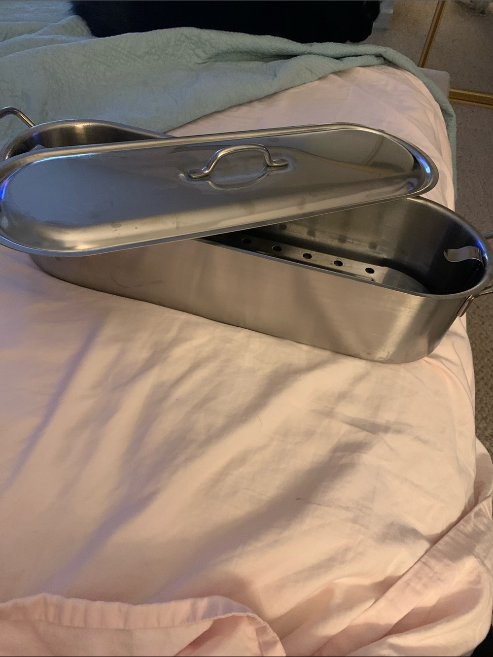 Stainless Steel Kitchen Fish Poacher with Lid - Silver